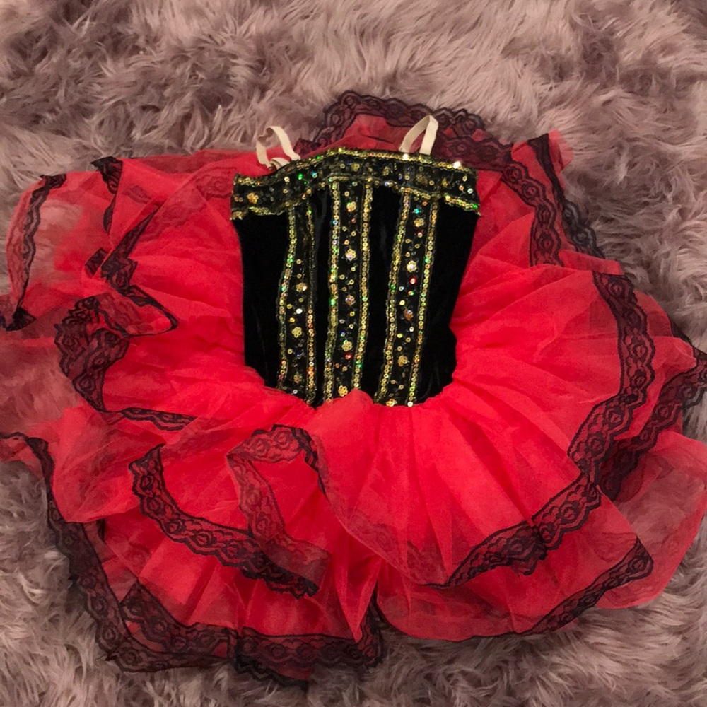 RED/BLACK/GOLD BALLET COSTUME